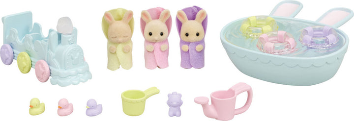 Calico Critters Triplets Baby Bathtime Set