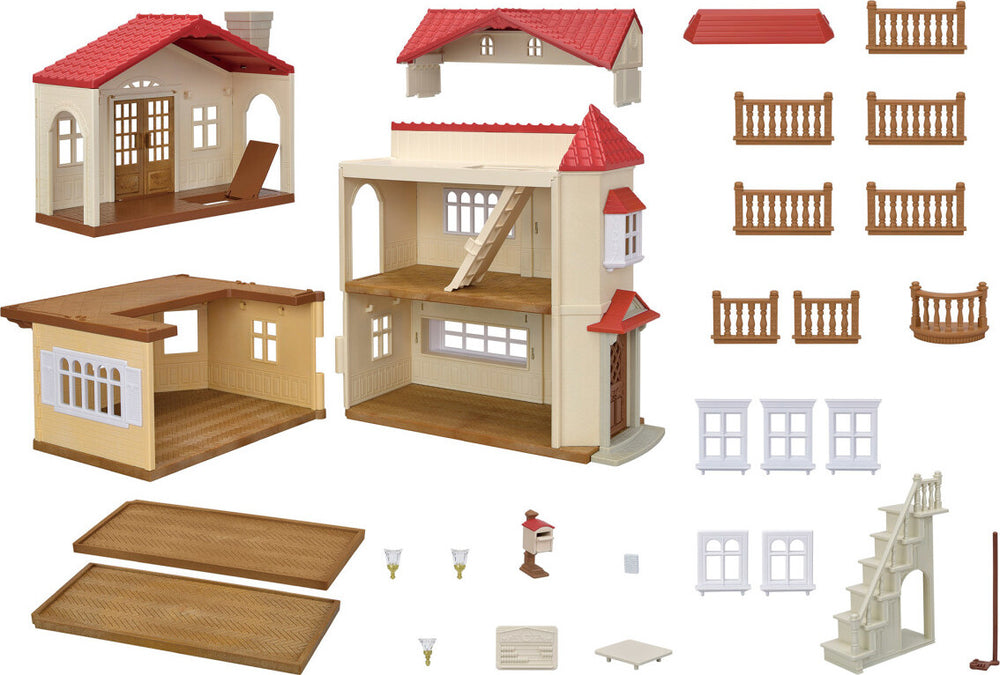 Calico Critters Red Roof Country Home -Secret Attic Playroom