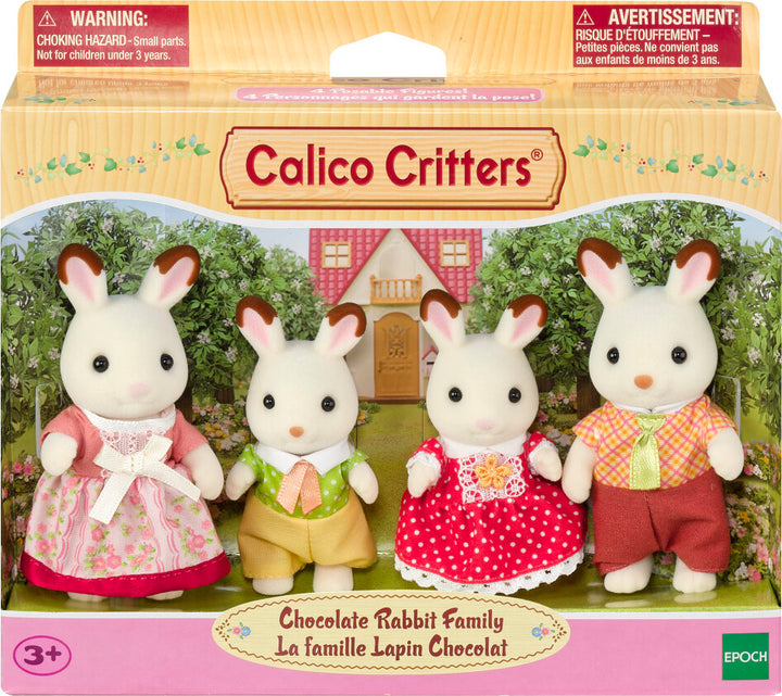 Calico Critters Chocolate Rabbit Family