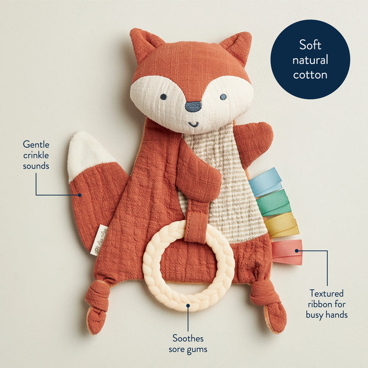 Bitzy Crinkle™ Sensory Crinkle Toy with Teether (Alex the Fox)