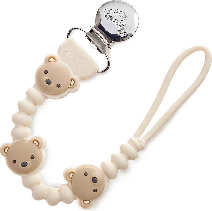Sweetie Strap Plus™ - Silicone Pacifier Clip (Bear Bead)
