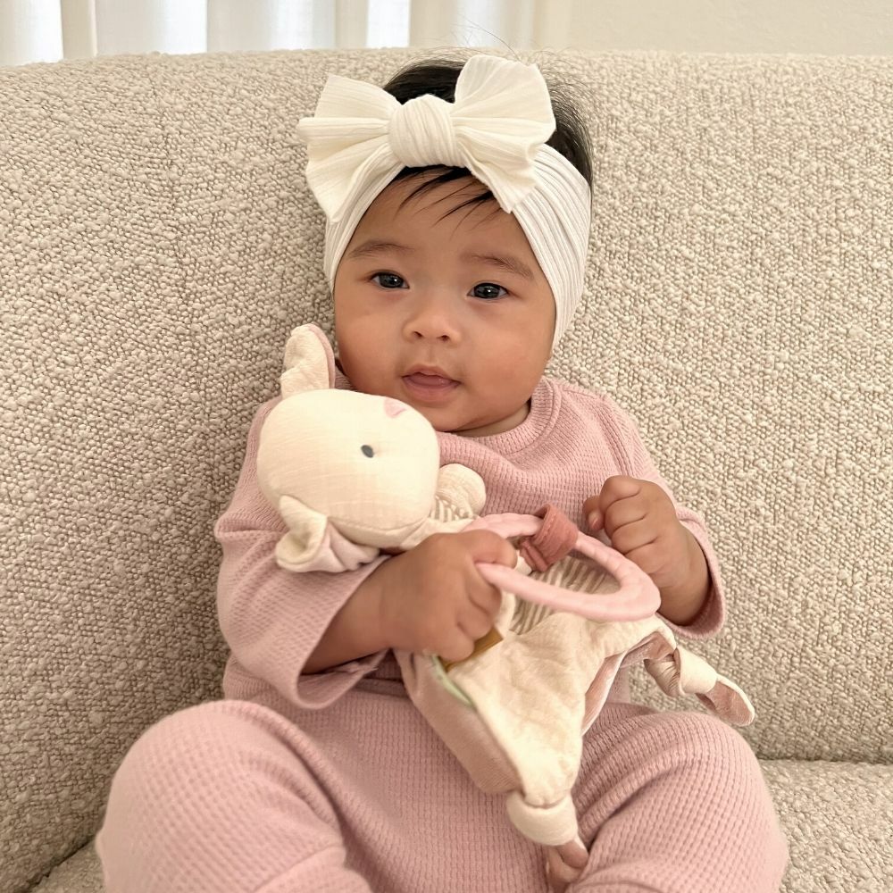 Bitzy Crinkle Sensory Crinkle Toy with Teether (Bunny)