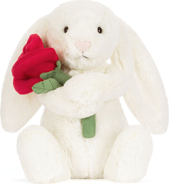 Cream Bunny with Rose