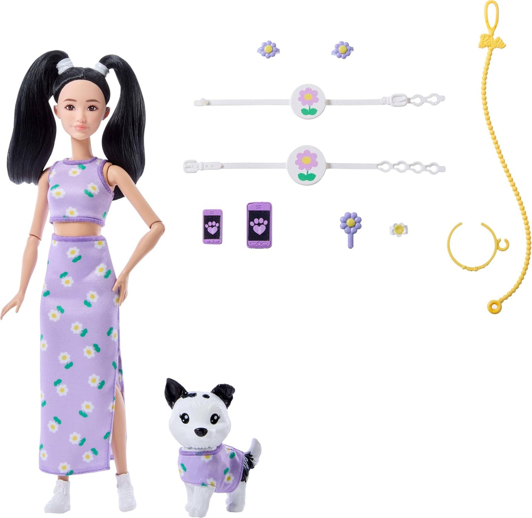 Barbie Twinning Purple Flower W/Pet