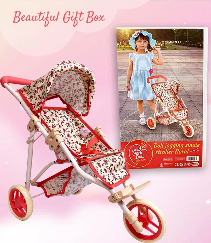 Doll Floral Jogging Stroller