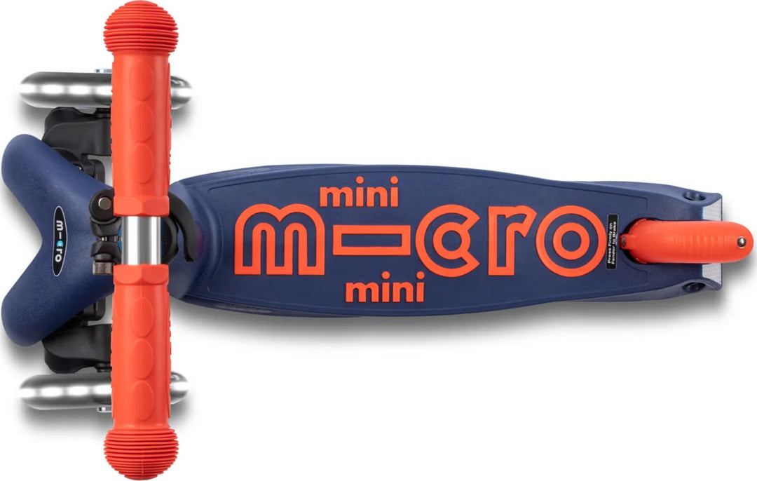 Micro Mini Foldable LED Scooter (Navy Blue/Orange)