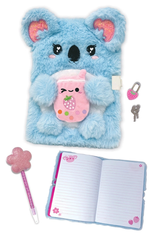 Fuzzy Diary With Lock & Keys, Koala