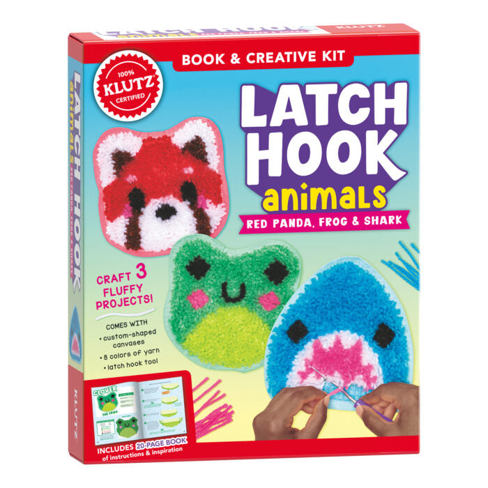 Latch Hook Animals Red Panda, Frog & Shark