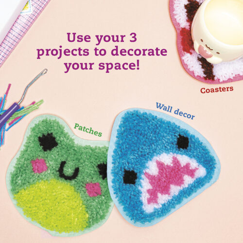Latch Hook Animals Red Panda, Frog & Shark
