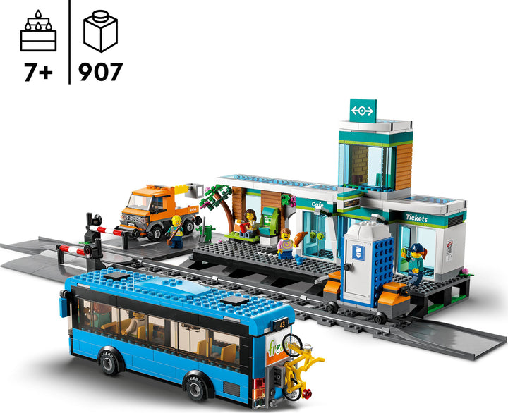 LEGO® City Train Station Building Set with Bus