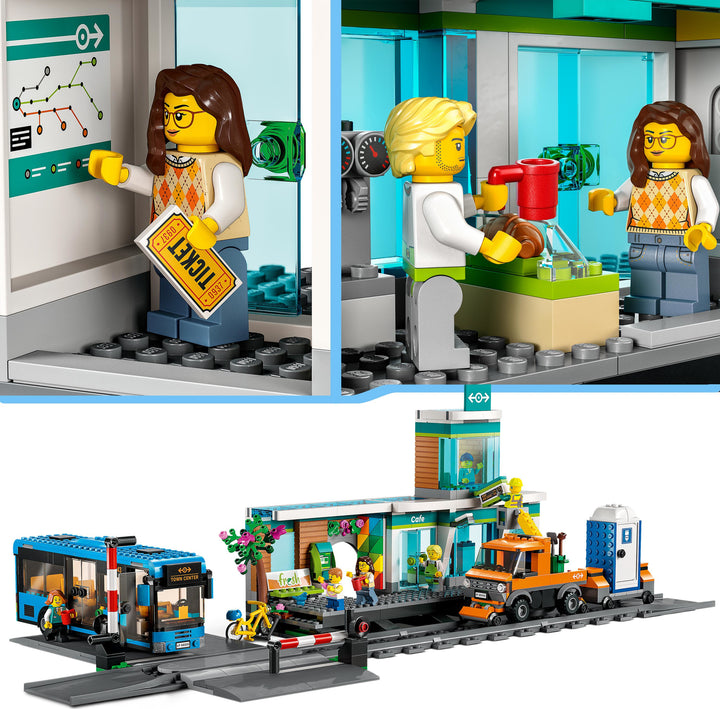 LEGO® City Train Station Building Set with Bus