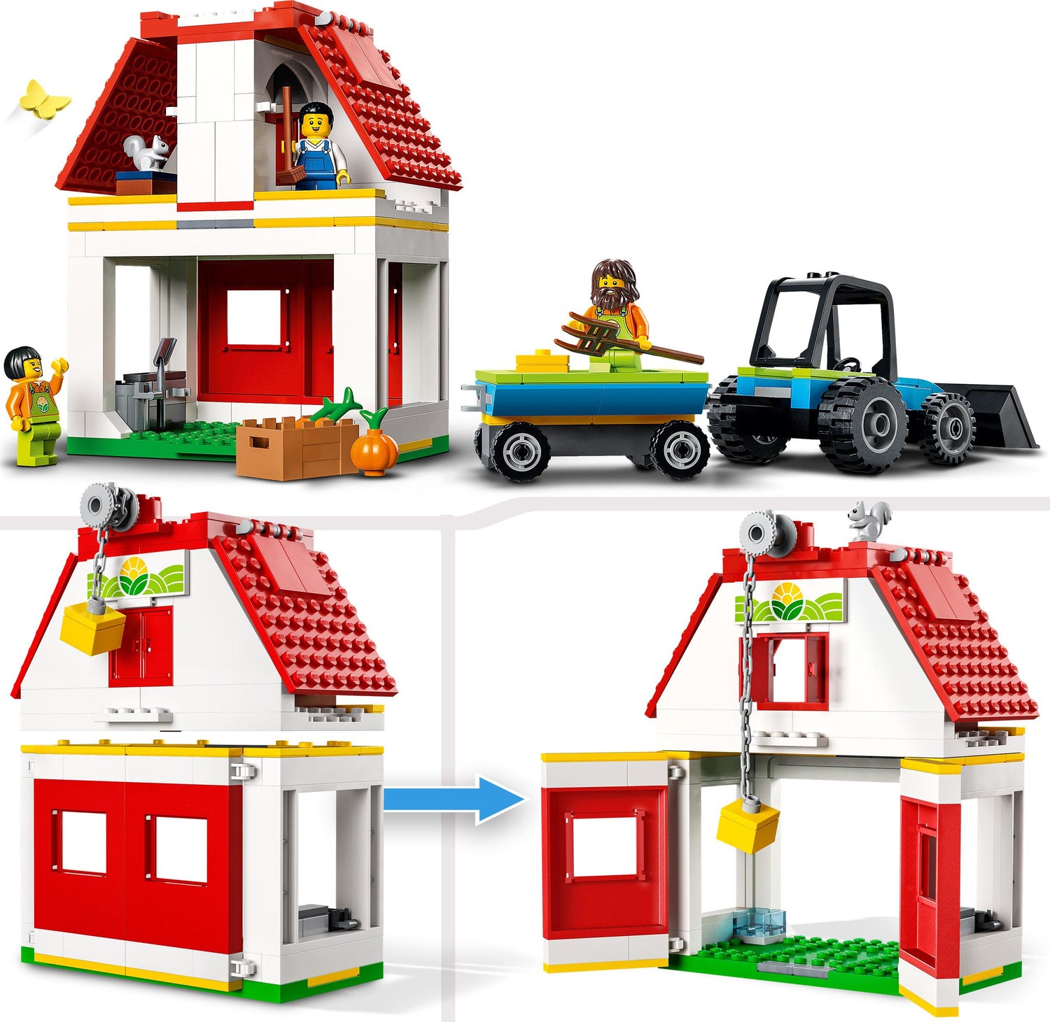 Offers City Barn & Farm Animals Toys,Playset with Tractor and Trailer-rgk876