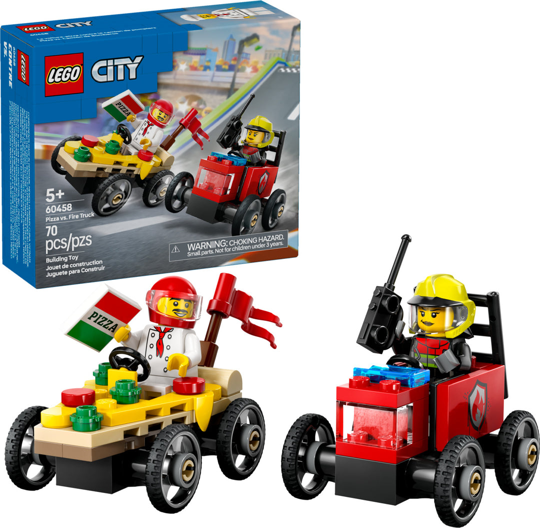 LEGO City Great Vehicles: Pizza vs. Fire Truck Race Car Pack