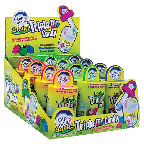 Dip N Lik Sour Triple Dip Candy Individual