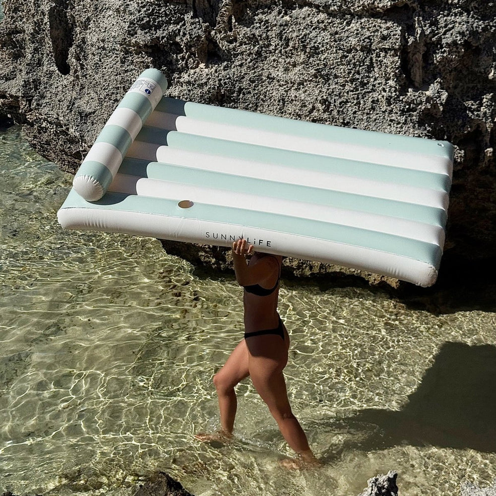 Luxe Lilo Green Stripe Float