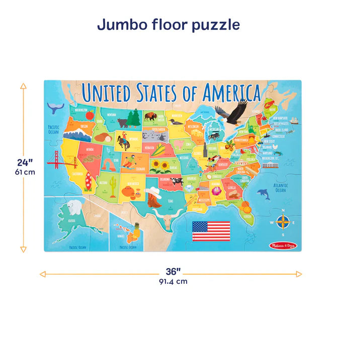 USA Map Floor Puzzle 51pc