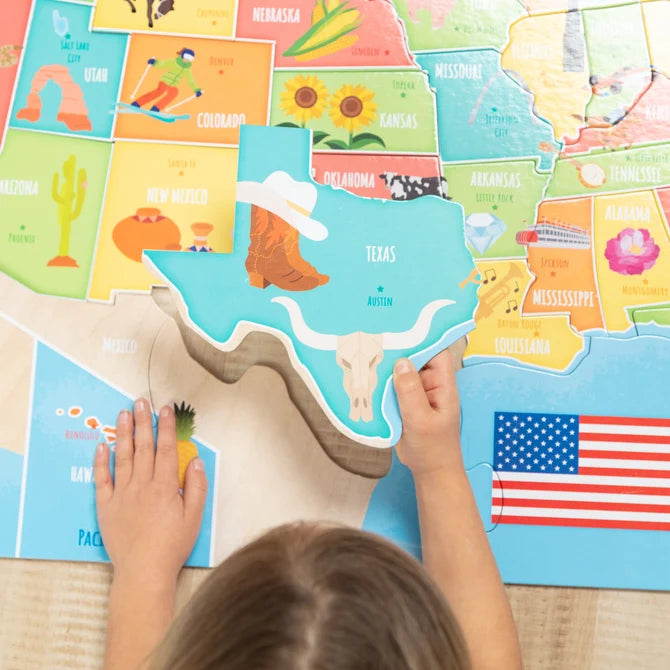 USA Map Floor Puzzle 51pc