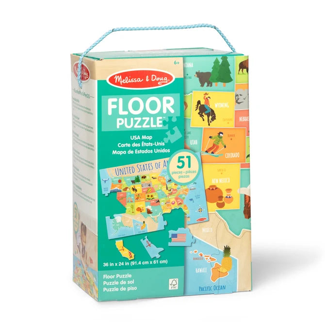 USA Map Floor Puzzle 51pc