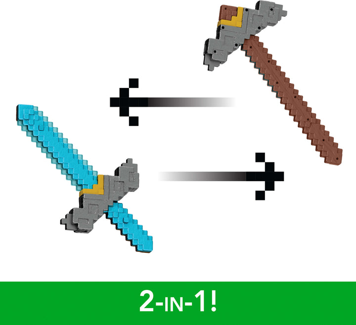Minecraft Click and Switch Sword and Pickaxe Role-Play 2-in-1 Toy