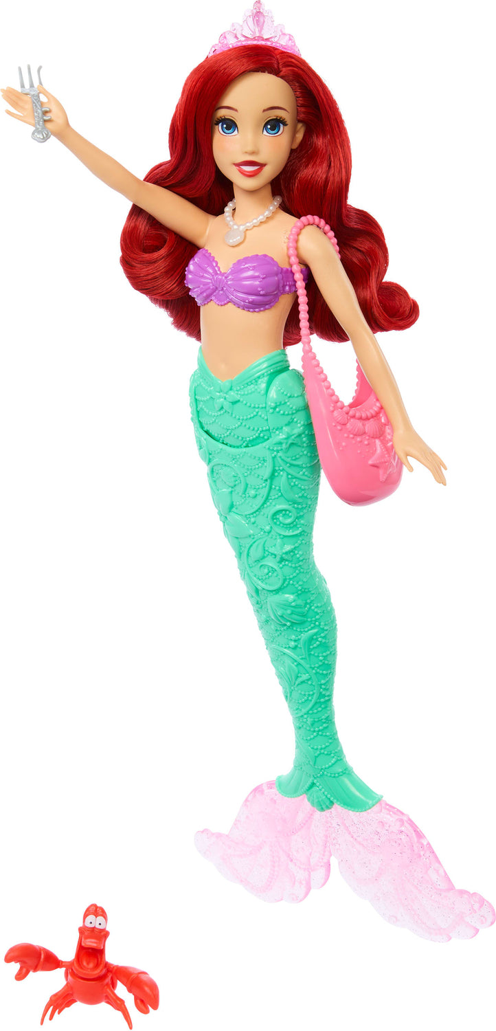 Disney Princess Ocean Stories Ariel Mermaid Fashion Doll with Sebastian Figure & 4 Accessories
