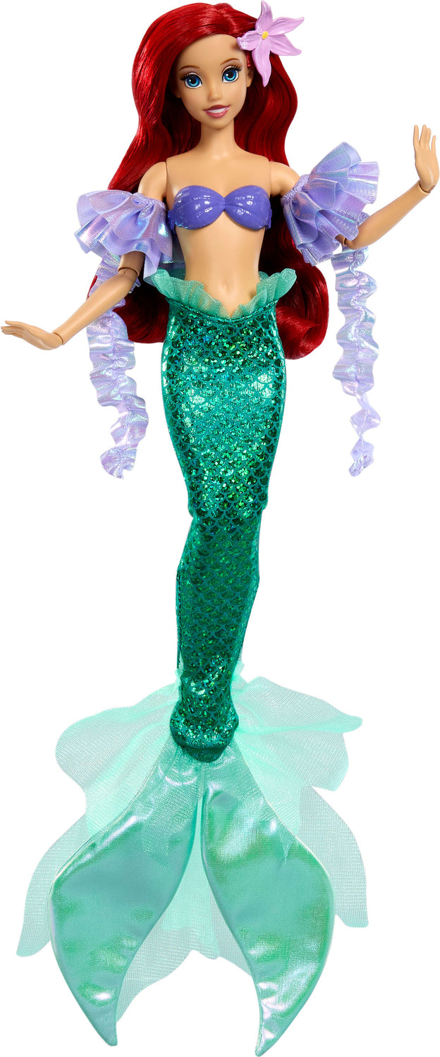 Disney Princess Sparkling Princess Series Mermaid Ariel Fashion Doll with Removable Tail & Sleeves