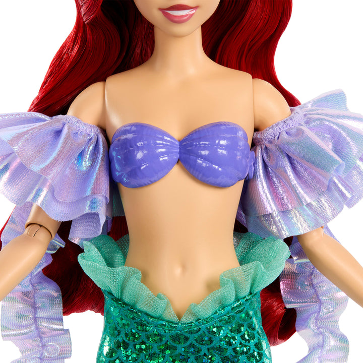 Disney Princess Sparkling Princess Series Mermaid Ariel Fashion Doll with Removable Tail & Sleeves