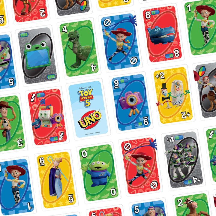  UNO Disney and Pixar Toy Story 5 Card Game for Kid, Adult & Family Nights, Deck Inspired by the Movie