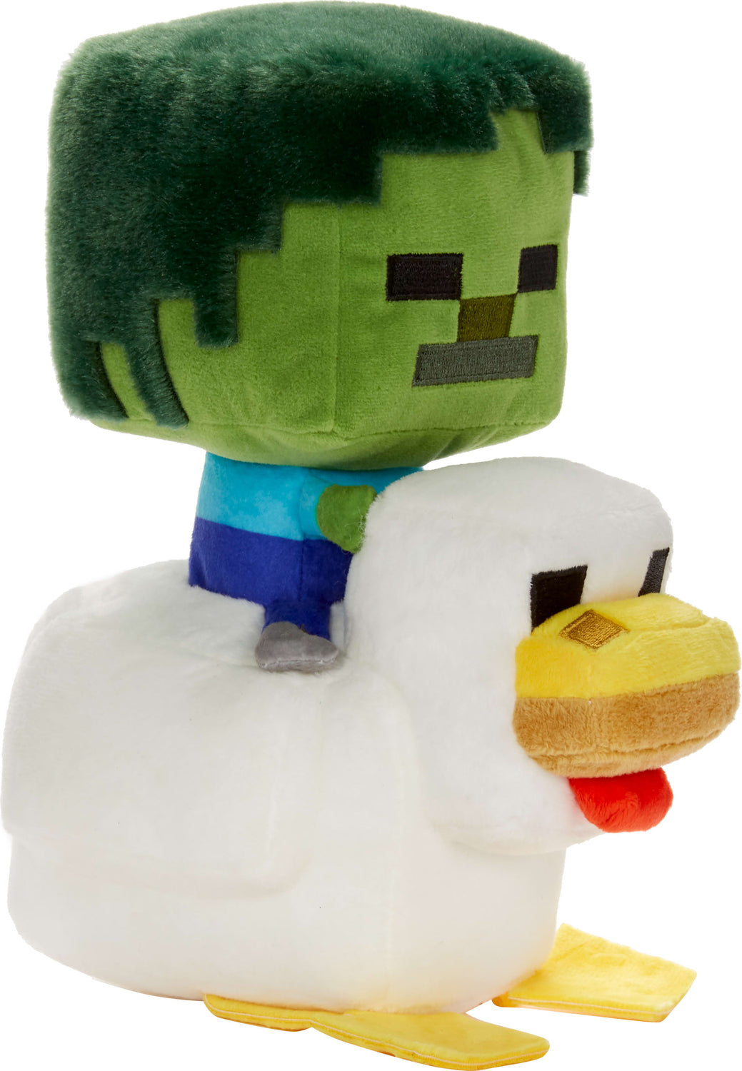 Minecraft Plush Zombie Chicken Jockey Toy, 8-inch Soft Doll Inspired by the Video Game Character