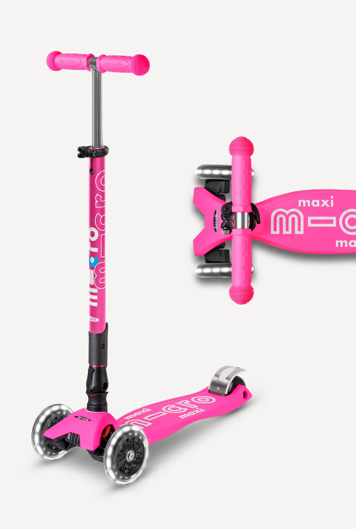 Maxi Shocking Pink Foldable LED Scooter