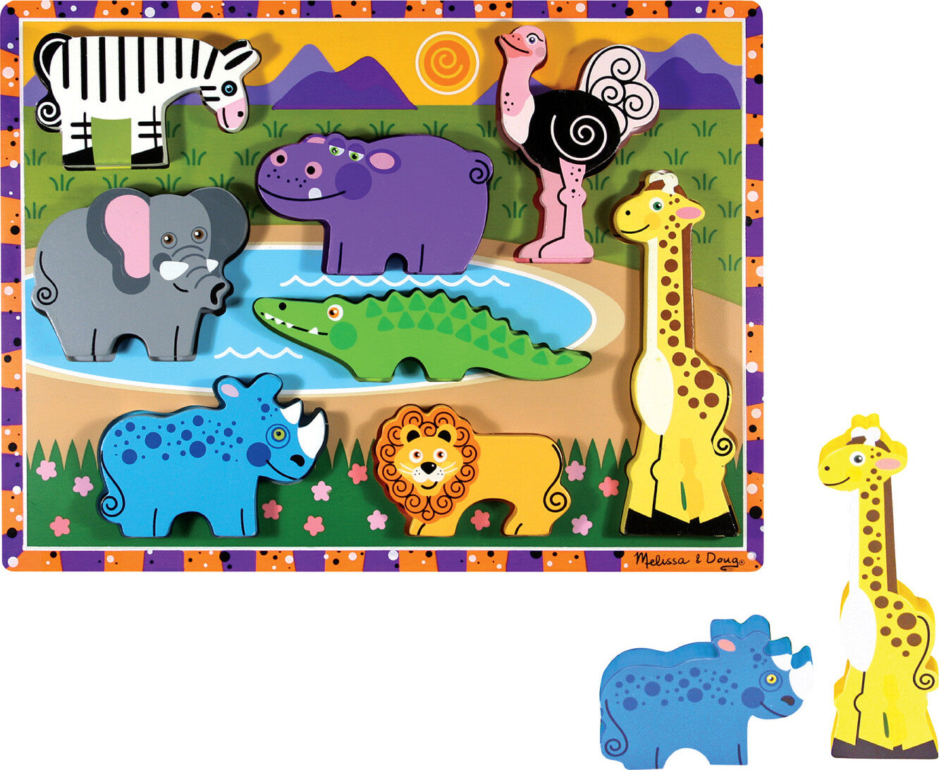 山善 WOODS(ウッズ) 組み立てタープ ワーキングアニマル Safari Chunky Puzzle - 8 Pieces – Stevenson's Toys & Games
