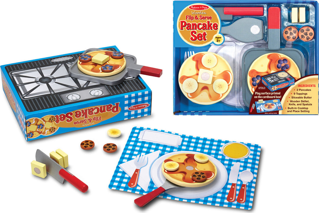 Wooden Flip & Serve Pancake Set