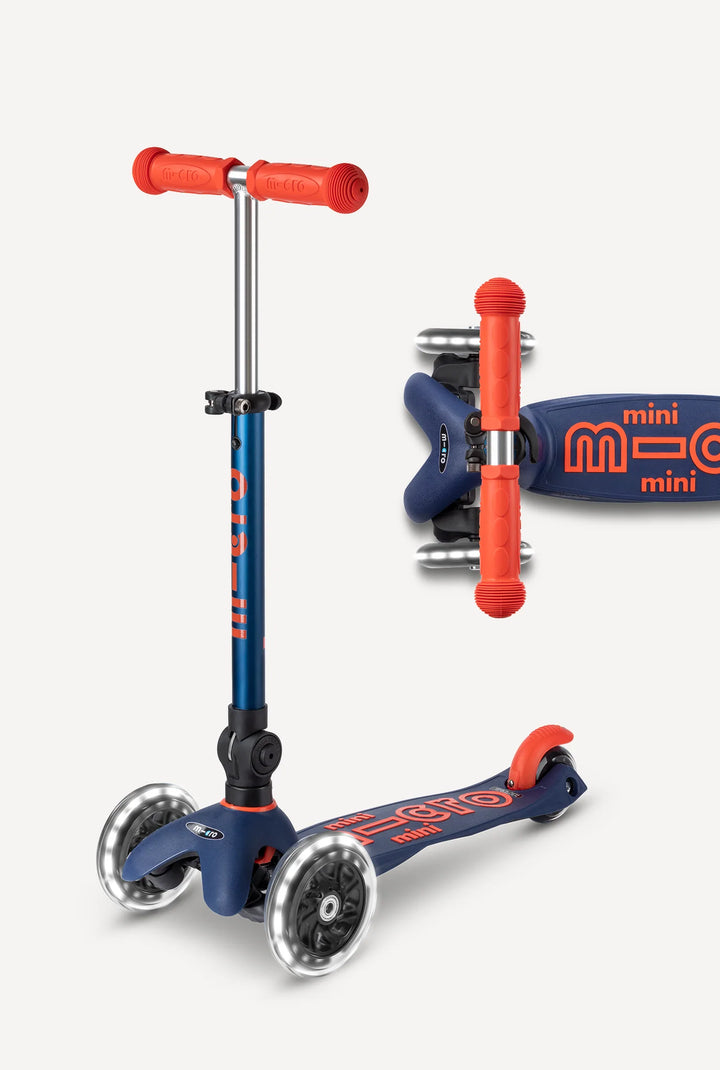 Mini Navy Blue Foldable LED Scooter
