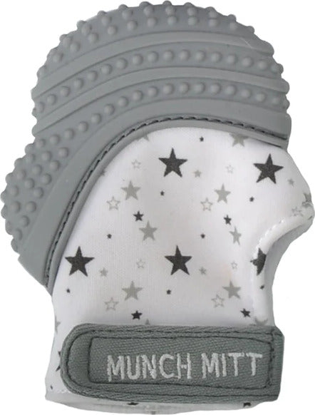 Munch Mitt Baby Teething Mitten (Grey Stars)