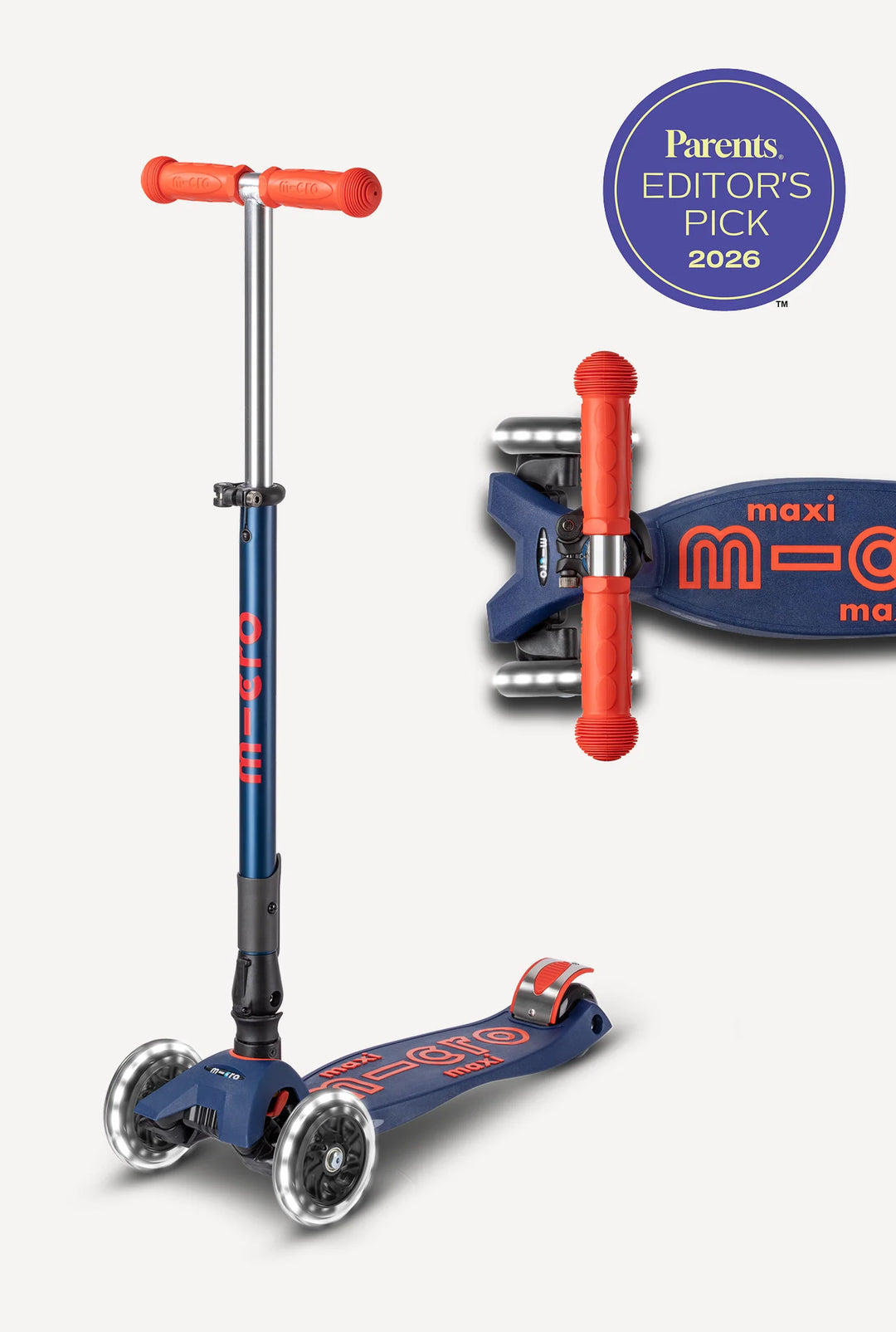 Maxi Navy Blue Foldable LED Scooter