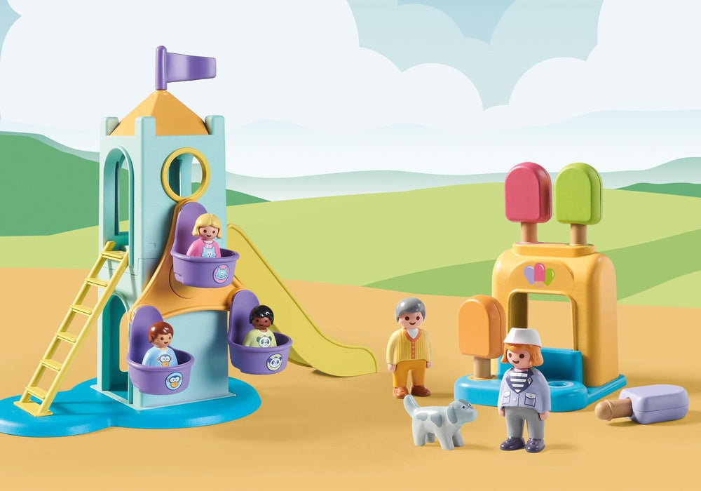 Playmobil 1.2.3: Adventure Tower with Ice Cream Booth