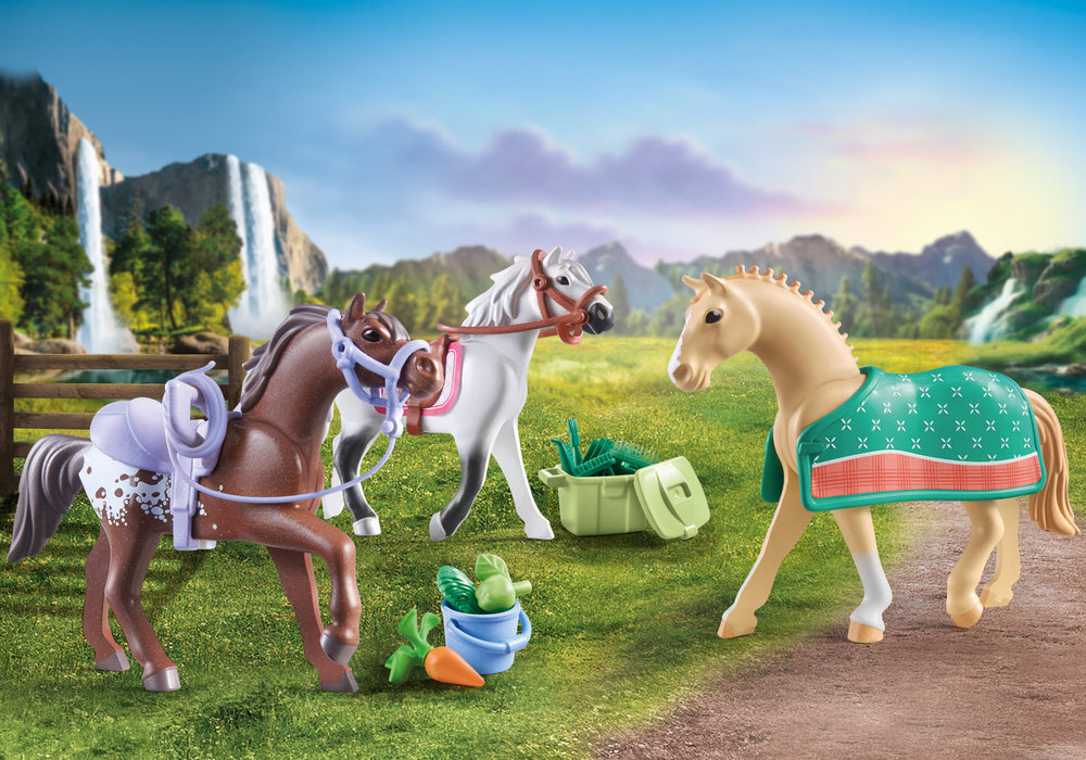 Playmobil Three Horse Set: Morgan, Quarter Horse & Shagya Araber