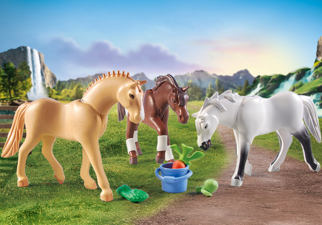 Playmobil Three Horse Set: Morgan, Quarter Horse & Shagya Araber