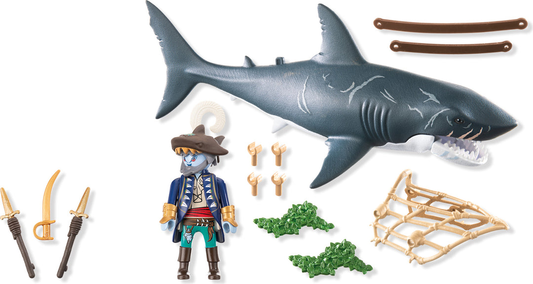 Giant Shark with Pirate