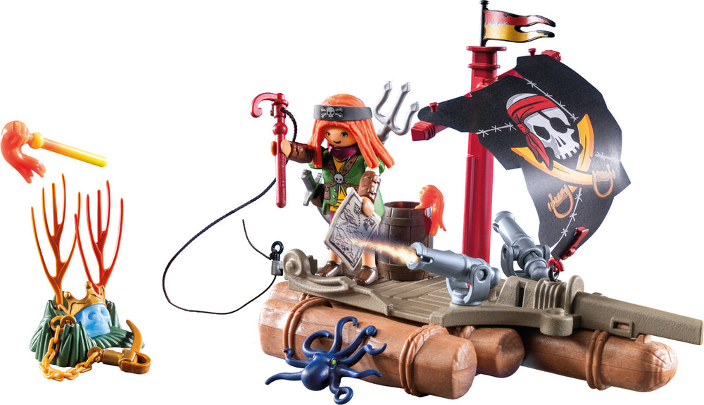 Pirate Raft with Treasure