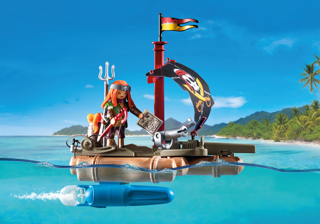 Pirate Raft with Treasure