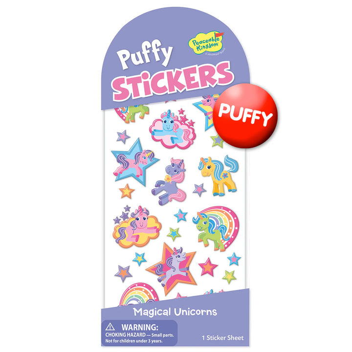 Puffy Magical Unicorn Sticker Pack