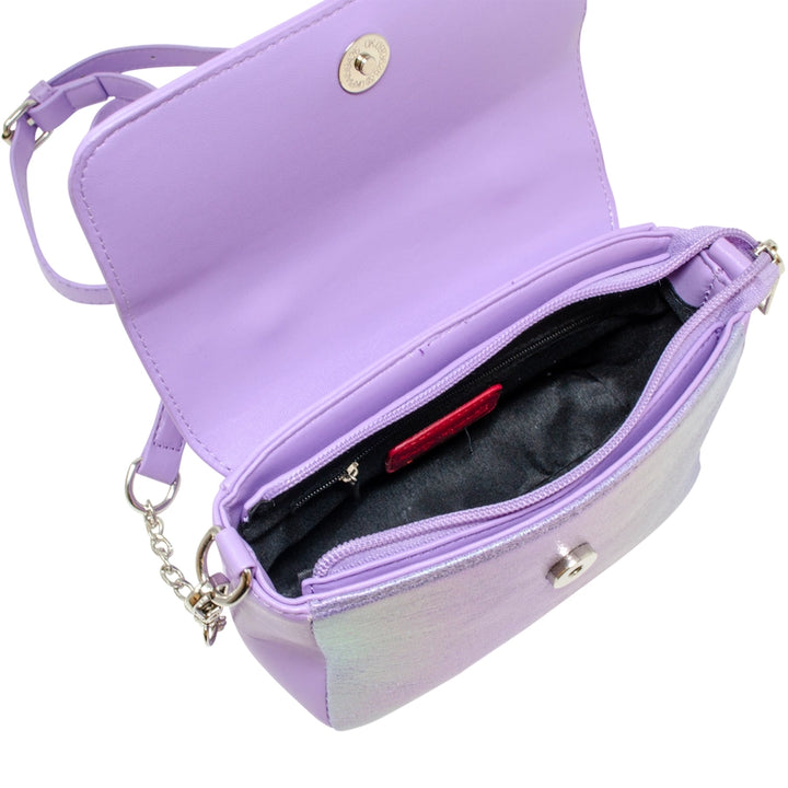 Purple Shiny Baguette Chain Bag