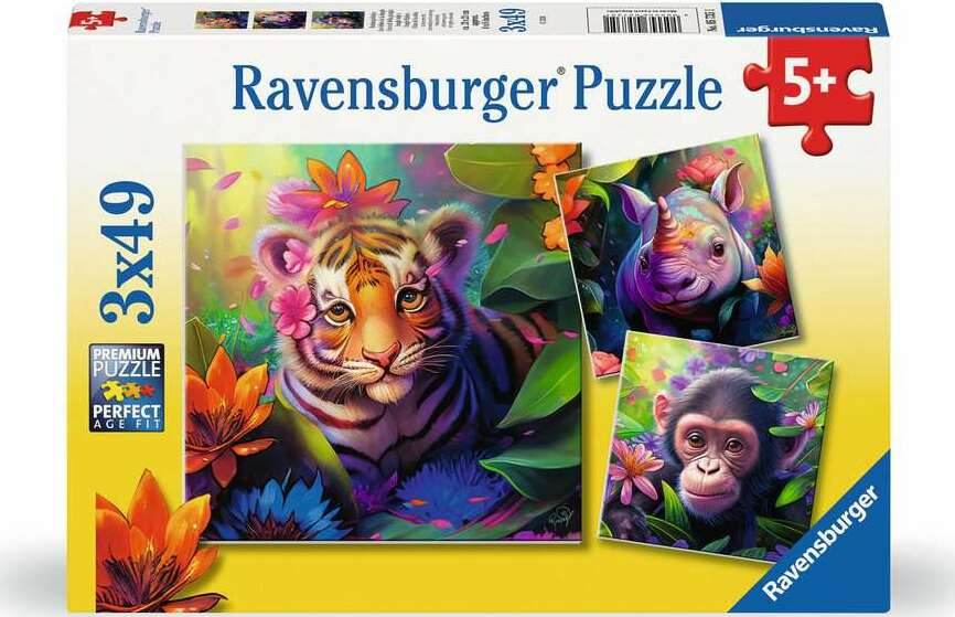 Jungle Babies 3x49 Piece Puzzle