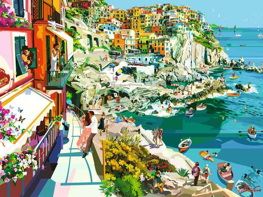 Romance in Cinque Terre 1500 Piece Puzzle