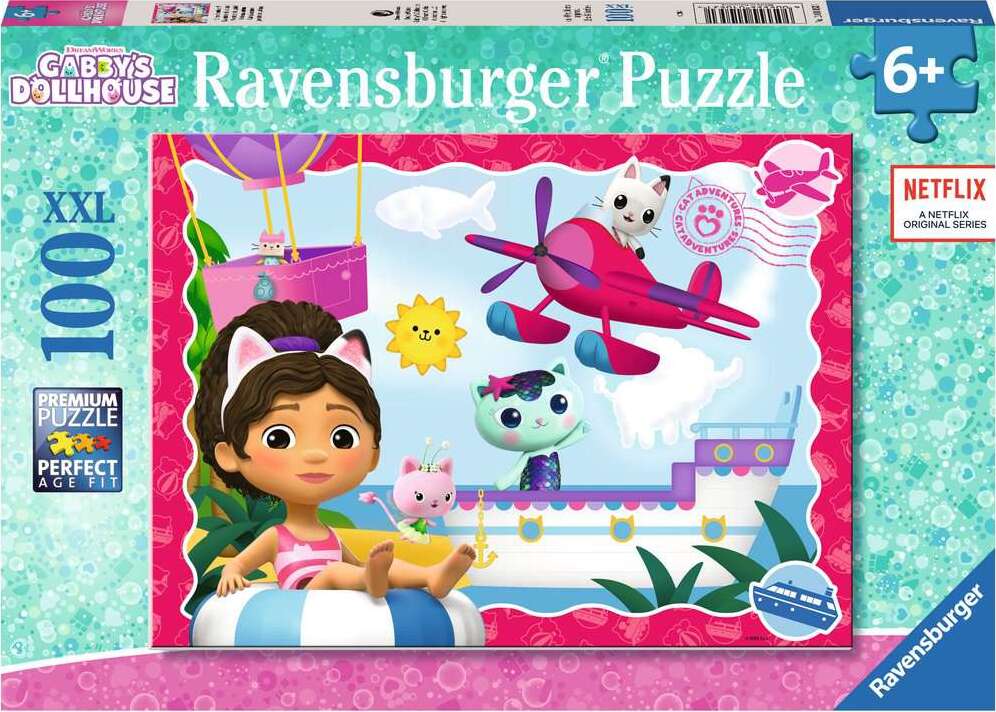 Children's Jigsaw Puzzle Gabby's Dollhouse: Cat Adventures! - 100 Pieces Puzzle