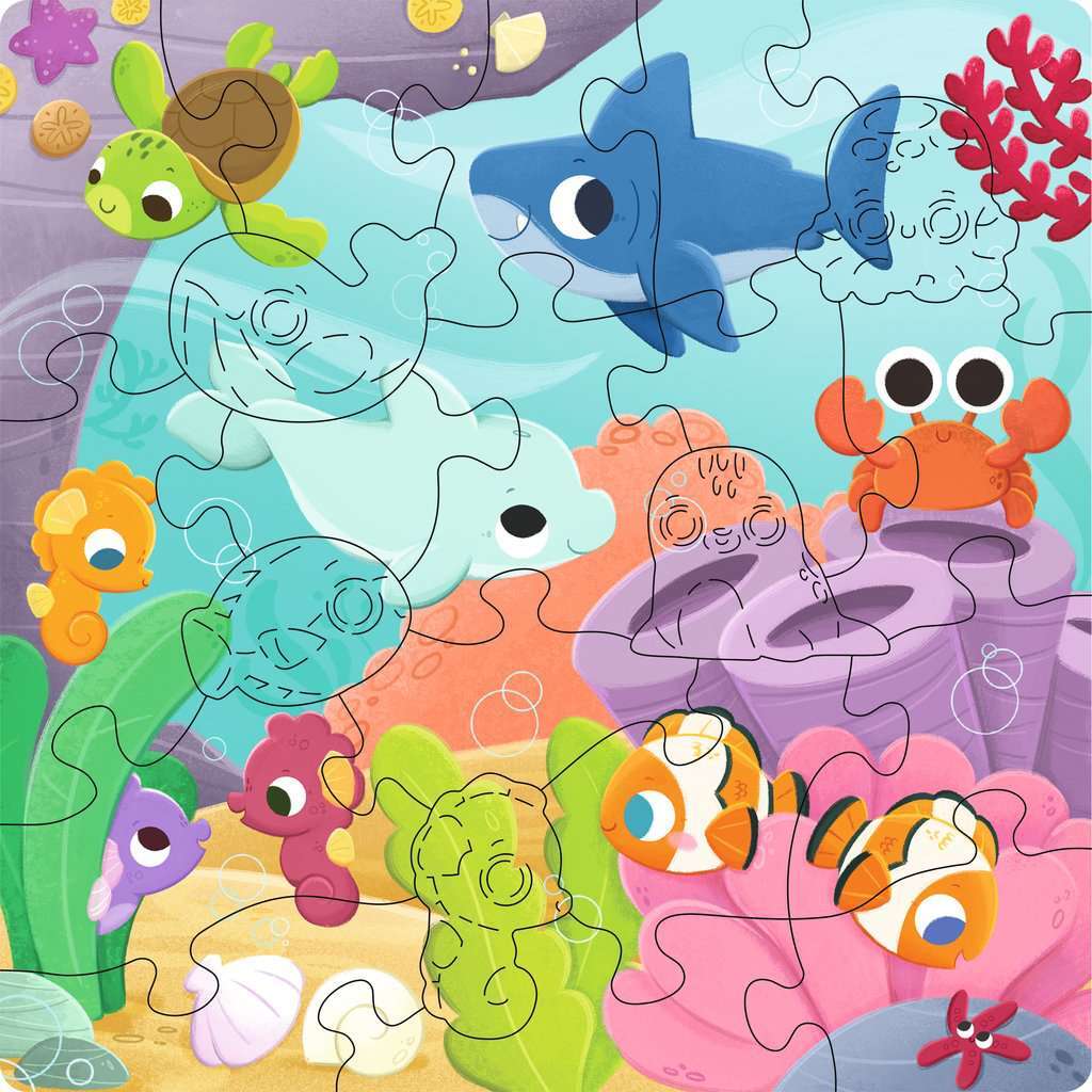 WOOD: Sea Animals 22 Pc Puzzle