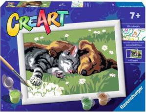 Ravensburger CreArt Sleeping Cats and Dogs Color by Numbers Kit