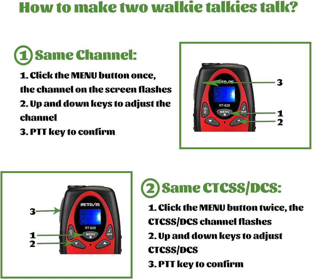 Retevis Walkie Talkies Red