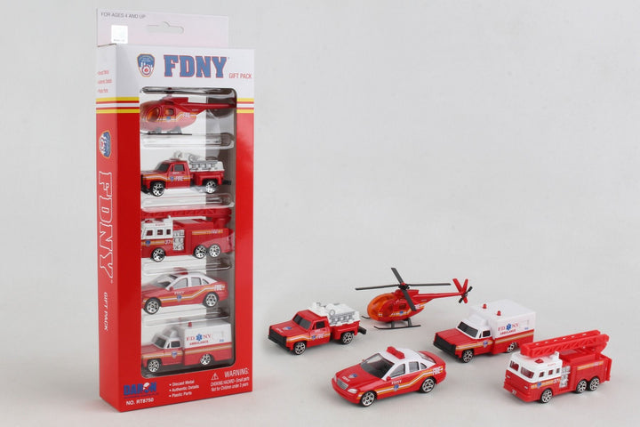 FDNY 5 Piece Vehicle Gift Set