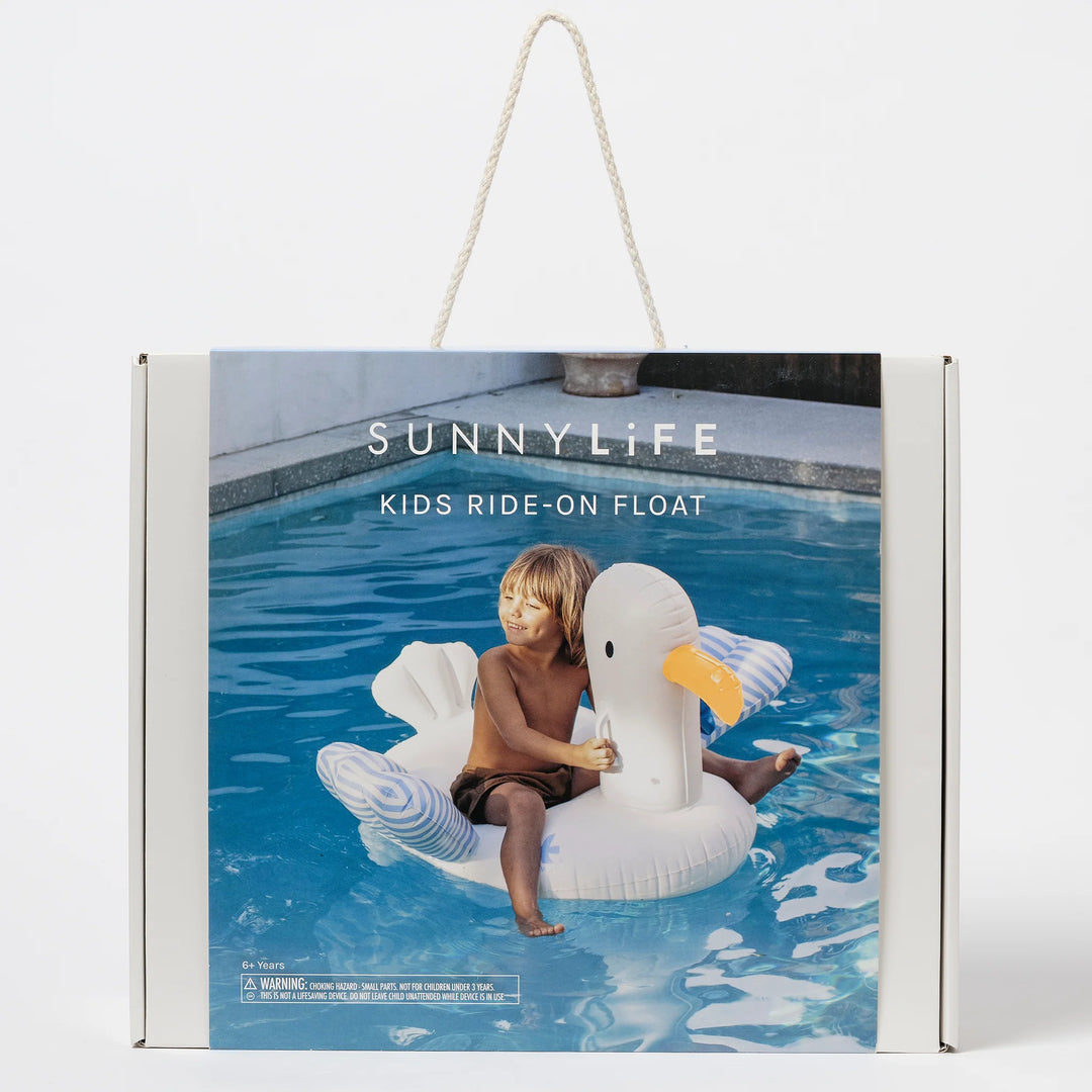 Inflatable Ride On Sid Seagull Blue Stripe